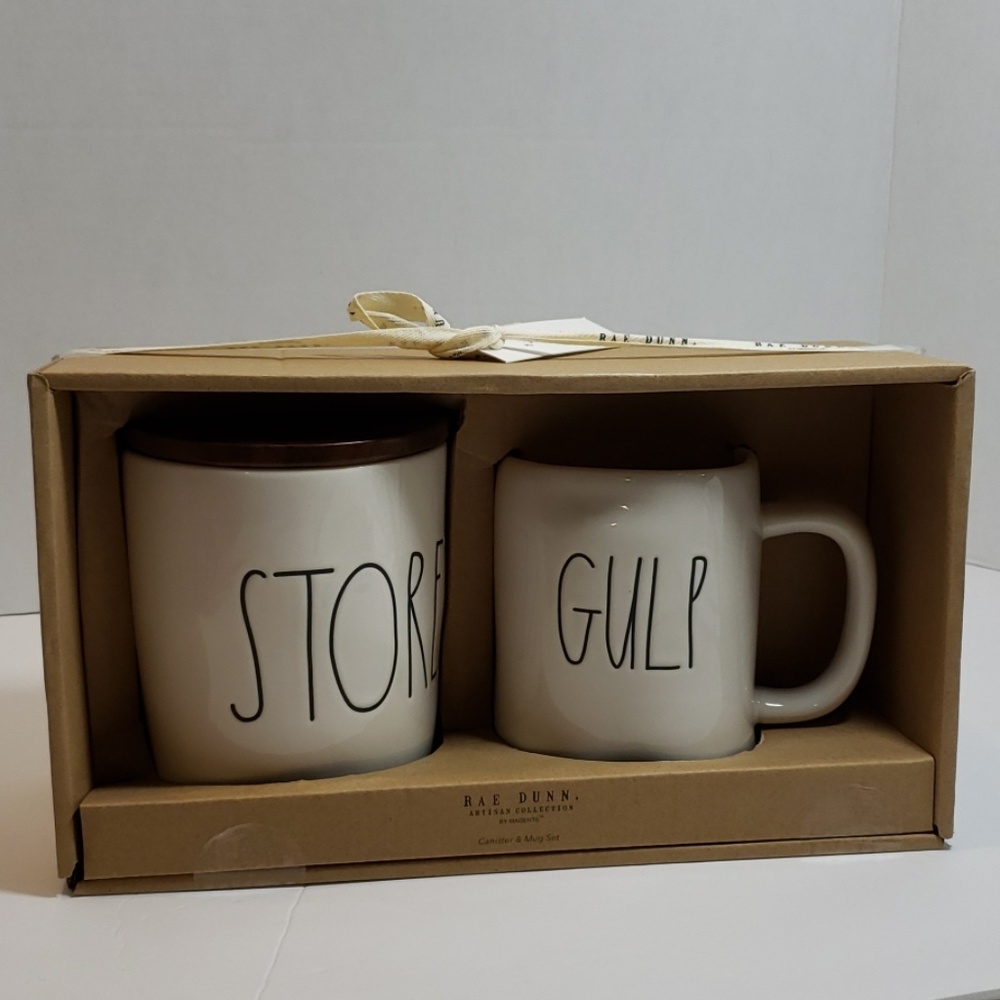 Rae Dunn Store and Gulp Canister and Mug Set